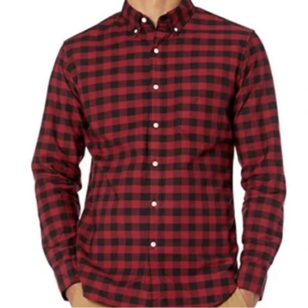 J Crew Mens Buffalo Plaid Pima Cotton Button Down Shirt size large